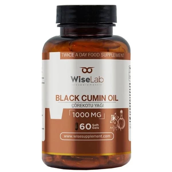 WiseLab زيت حبة البركة السوداء من وايزلاب 1000 ملغ، 60 كبسولة طرية