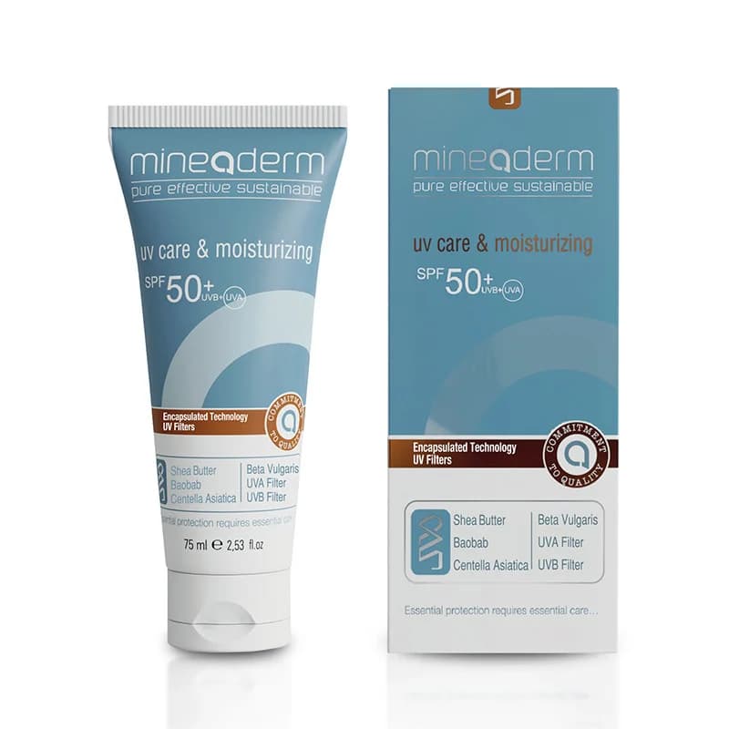 Mineaderm ميناديرم للعناية بالأشعة فوق البنفسجية والترطيب بعامل حماية من الشمس 50+ 75 مل