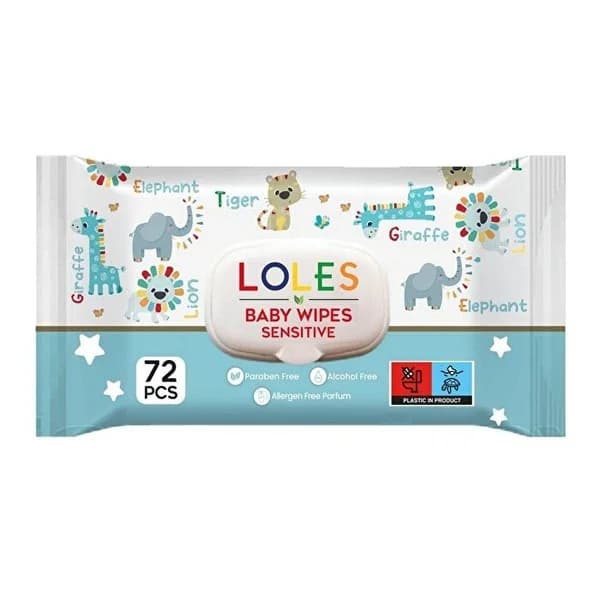 Lole's مناديل لوليز المبللة للأطفال الحساسة 72 قطعة 72 قطعة