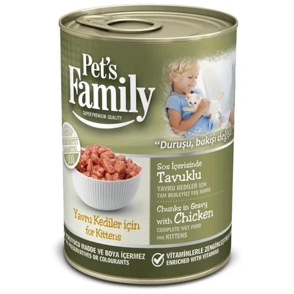 Pet's Family طعام معلب للقطط الصغيرة والدجاج من بيتز فاميلي، 400 غرام