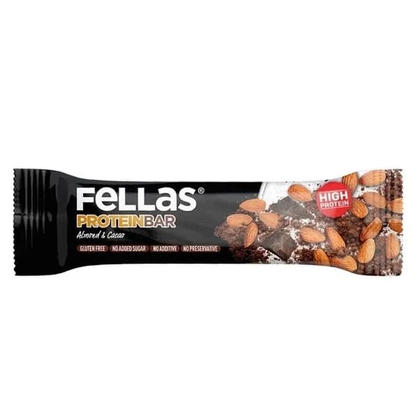 Fellas بار بروتين عالي باللوز والكاكاو من فيلاس، 45 غرام