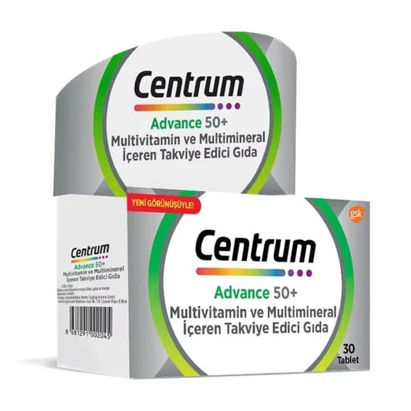 Centrum سنتروم أدفانس ٥٠+ متعدد الفيتامينات والمعادن ٣٠ قرصًا
