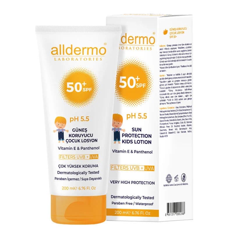 Alldermo لوشن الوقاية من الشمس للأطفال ألديرمو بعامل حماية 50، 200 مل