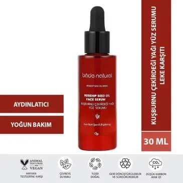 Bade Natural سيروم الوجه المضاد للبقع بزيت بذور ثمر الورد الطبيعي من بيد، 30 مل