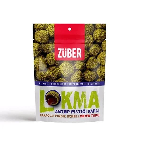 Zuber زوبر كرات الفاكهة المغطاة بالفستق 96 غرام