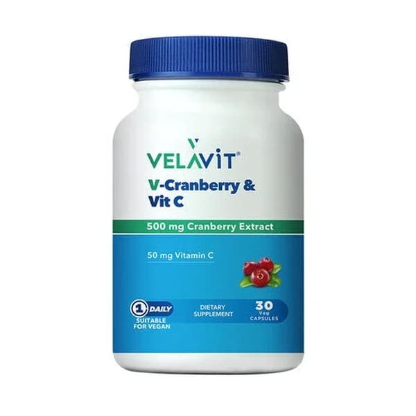 Velavit غذاء مكمل غذائي فيلافيت التوت البري وفيتامين سي، 30 كبسولة