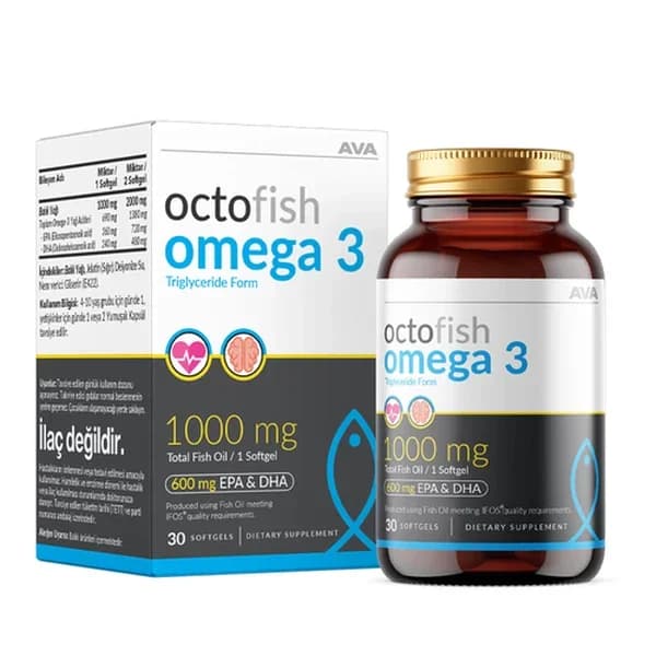 Ava Vitamin افا فيتامين أوكتوفيش أوميجا 3 1000 ملغ زيت السمك عديم الرائحة 30 كبسولة
