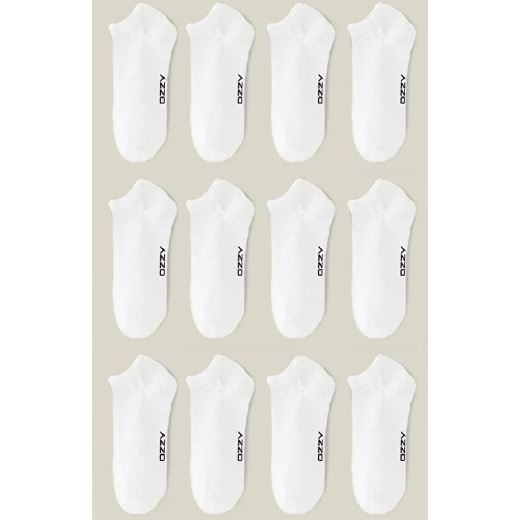 Ozzy Socks جوارب أوزي سوكس للرجال، عبوة من 12 جوارب كاحل بدون درزات، بيضاء، مقاس 40/44