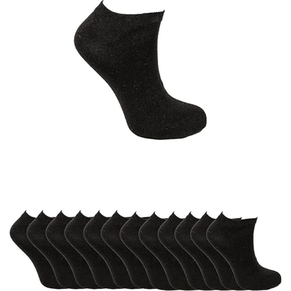 Ozzy Socks جوارب أوزي سوكس للرجال، عبوة من 12 جوارب كاحل بدون درزات، لون أسود، مقاس 40/44
