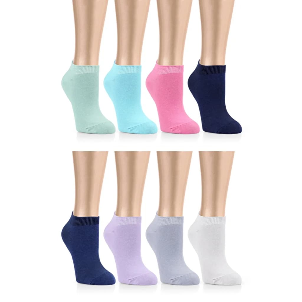 Ozzy Socks جوارب أوزي النسائية عبوة من 12 جوارب قطنية للكاحل، مقاس 36/40