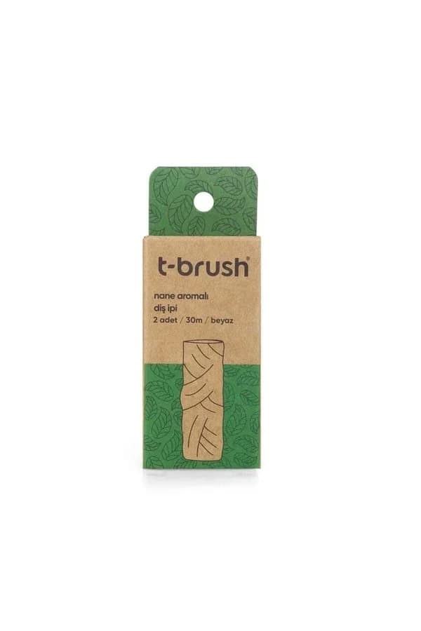 T-Brush عبوة إعادة تعبئة خيط تنظيف الأسنان بنكهة النعناع من تي براش، قطعتين، 30 مل