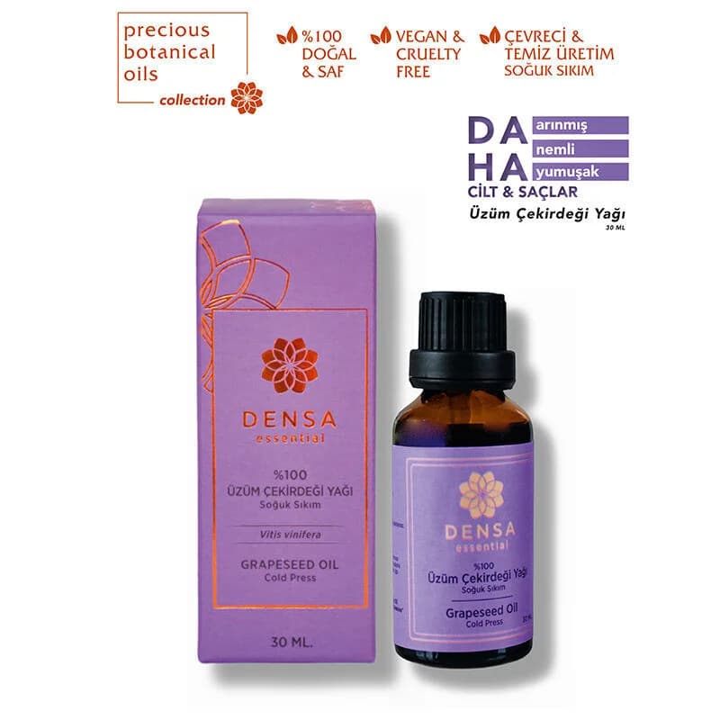 Densa Essential زيت بذور العنب من دينسا 30 مل زيت طبيعي نقي للعناية بالبشرة