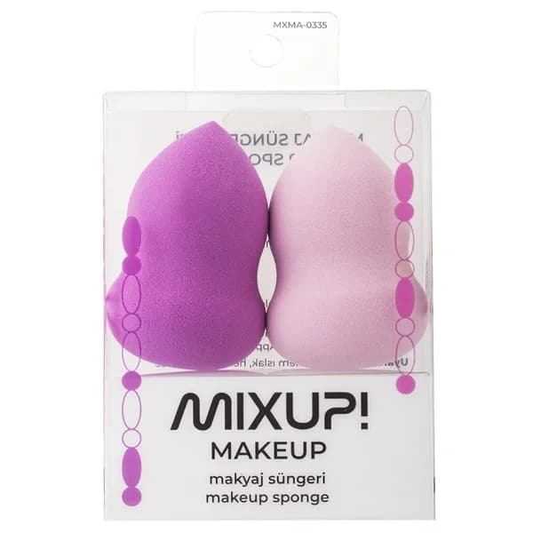 Mixup مجموعة إسفنجات مكياج ميكس أب باللون الوردي الليلكي من قطعتين