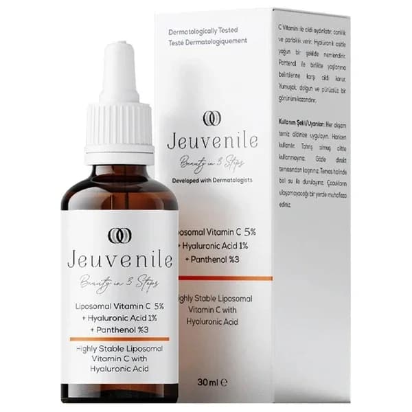 Jeuvenile مصل فيتامين سي من جوفينيل ليبوسومال 5% + حمض الهيالورونيك 1% + بانثينول 3% 30 مل