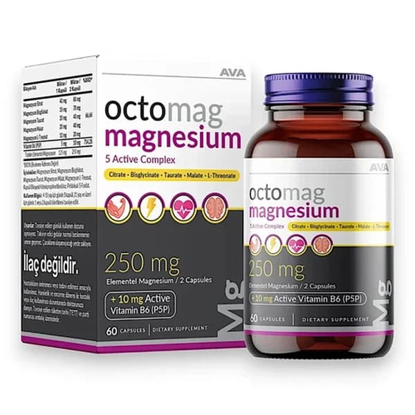 أفا فيتامين أوكتوماج X5 مركب المغنيسيوم 60 كبسولة عشبية Ava Vitamin