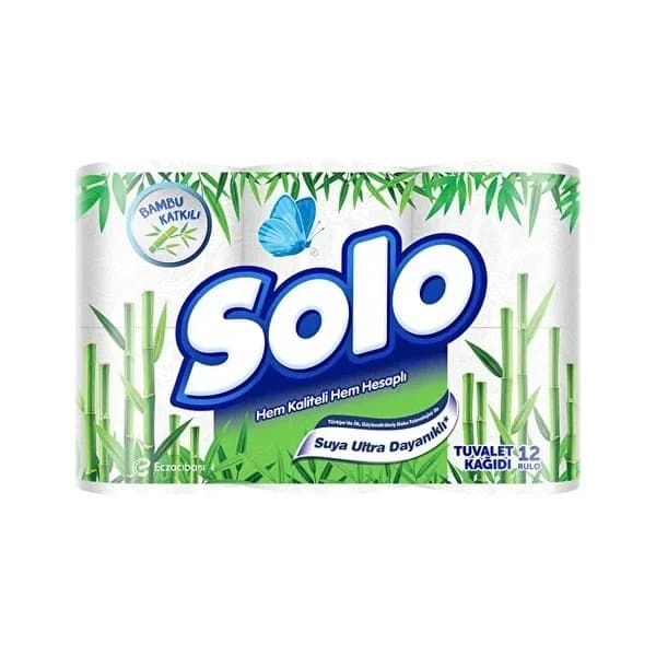 Solo ورق تواليت سولو بامبو، عبوة من 12 قطعة