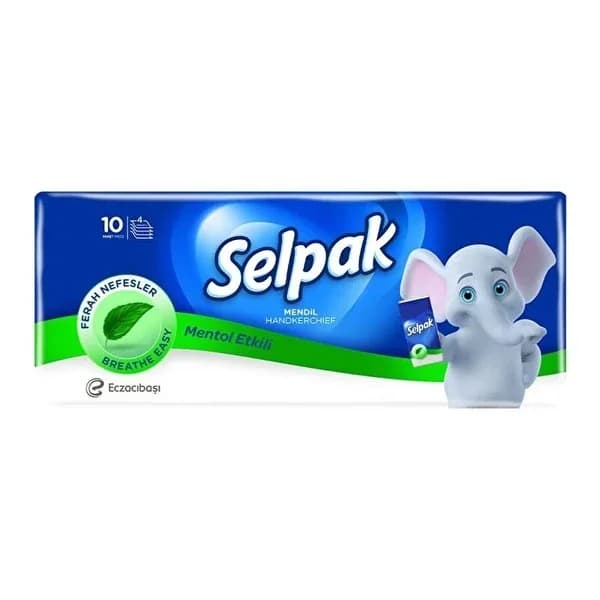 Selpak مناديل سيلباك المنثولية عبوة من 10 قطع راحة منعشة للأنف