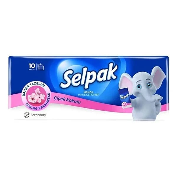 Selpak مناديل سيلباك المعطرة بالزهور عبوة من 10 قطع، ناعمة وماصة