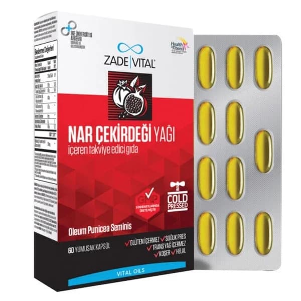 Zade Vital زيت بذور الرمان زاده فيتال 400 ملغ 60 كبسولة