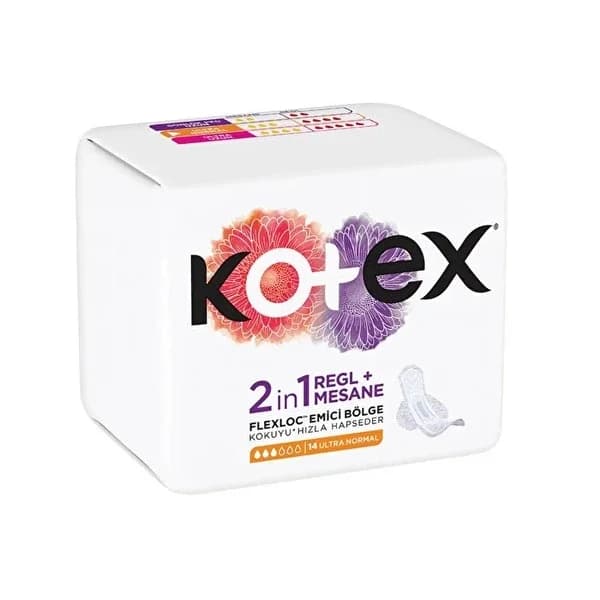 Kotex فوط كوتكس ألترا ٢ في ١ عادية ١٤ فوطة، تحكم في الرائحة