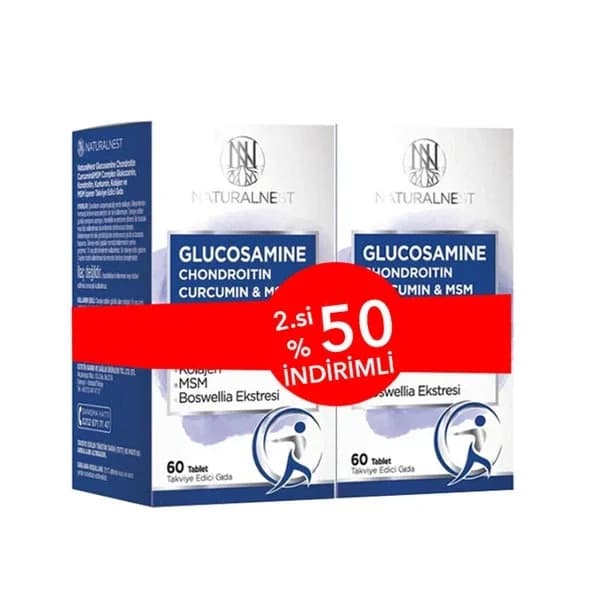 Naturalnest ناتشورال نيست جلوكوزامين كوندرويتين إم إس إم 60 قرصًا × 2 قطعة