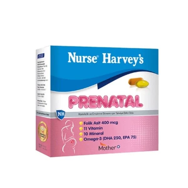 Nurse Harvey's ممرضة هارفيز غذاء مكمل غذائي للبالغين من فيتامينات ما قبل الولادة 30 قرصًا