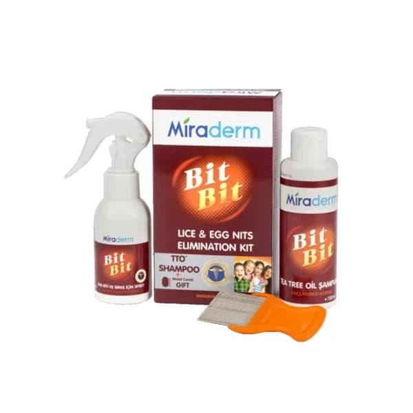 Miraderm شامبو ميراديرم بزيت شجرة الشاي 150 مل + بخاخ مضاد للقمل والصئبان 100 مل