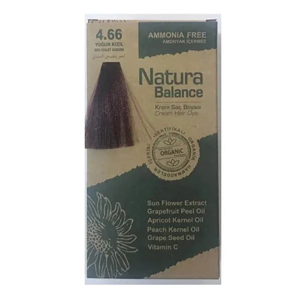 Natura Balance صبغة شعر كريم ناتورا بالانس أحمر مكثف 4.66 قطعة واحدة