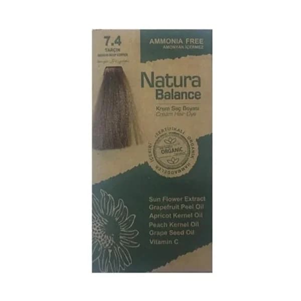 Natura Balance صبغة شعر كريم ناتورا بالانس، لون القرفة 7.4، قطعة واحدة