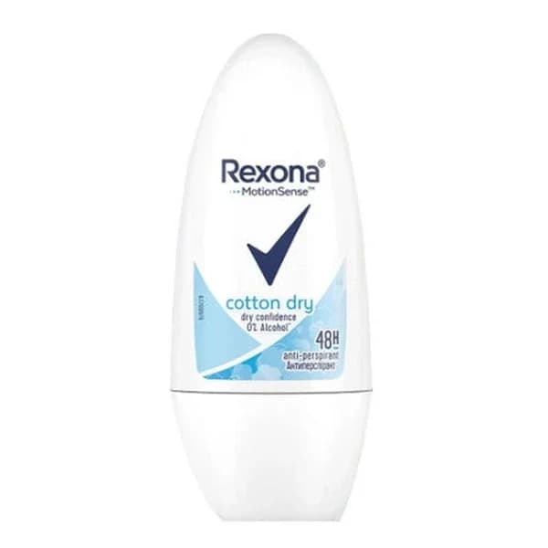 Rexona مزيل عرق ريكسونا قطني جاف رول أون ٥٠ مل انتعاش يدوم طويلاً