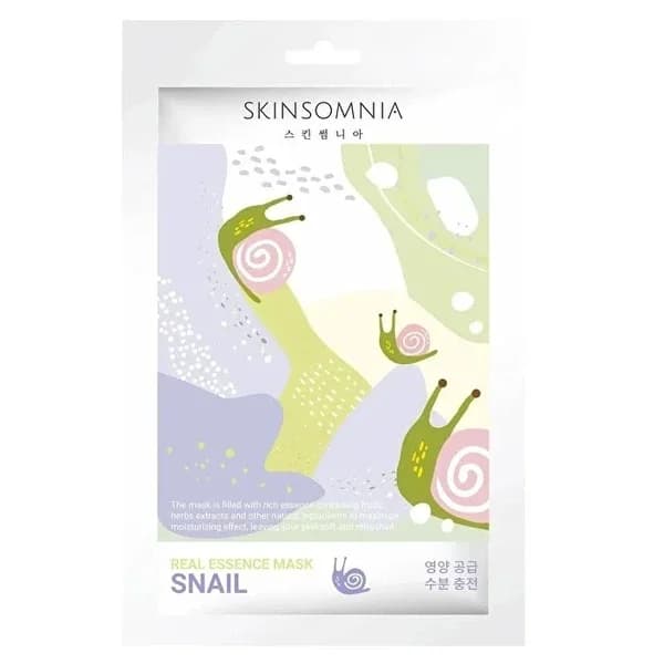 Skinsomnia قناع سكينسومنيا الورقي بخلاصة الحلزون الحقيقية 25 مل