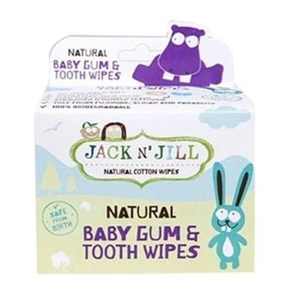 Jack N' Jill مناديل جاك آند جيل الطبيعية للعناية باللثة والأسنان للأطفال ٢٥ منديلًا