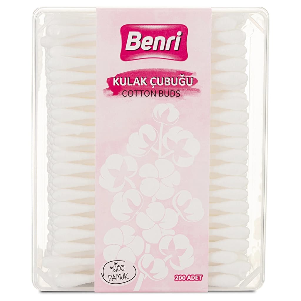 Benri 200 Cotton Ear Cleaning Sticks - Versatile & Safe Use