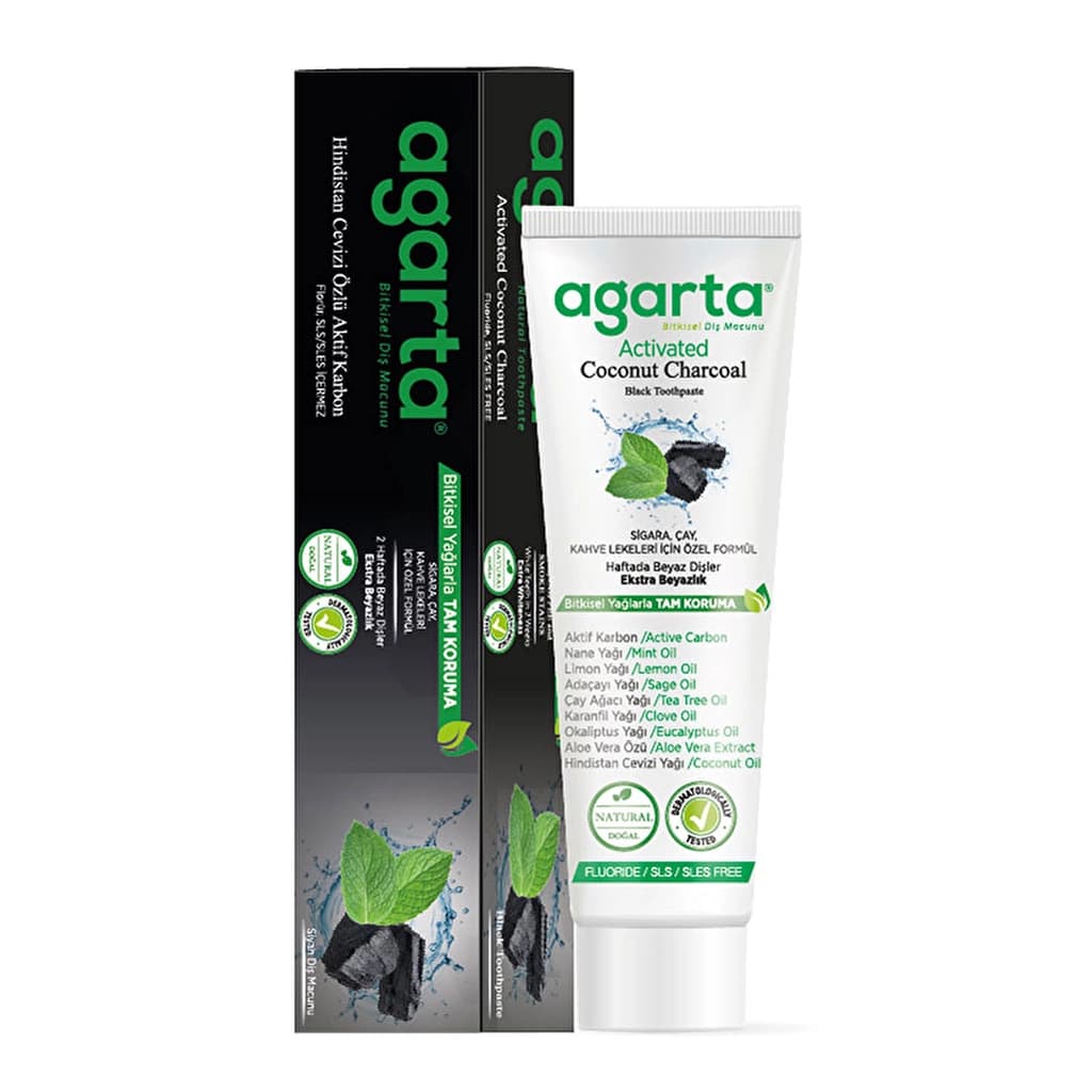 Agarta Natural Coconut Extract Active Carbon Fluoride-free Toothpaste 100 ml
