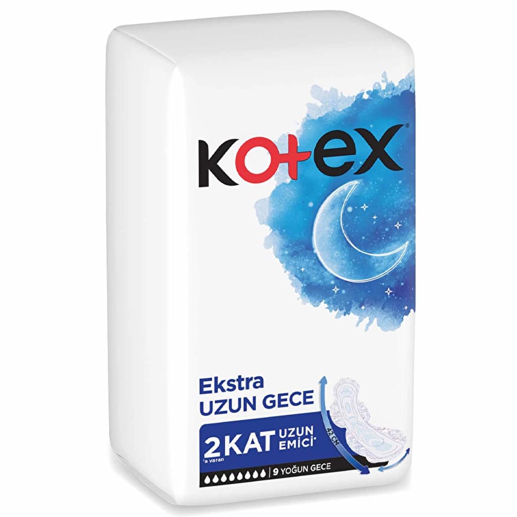 Kotex Extra Long Night Pads - 9 Pack, Ultra Absorbent Protection
