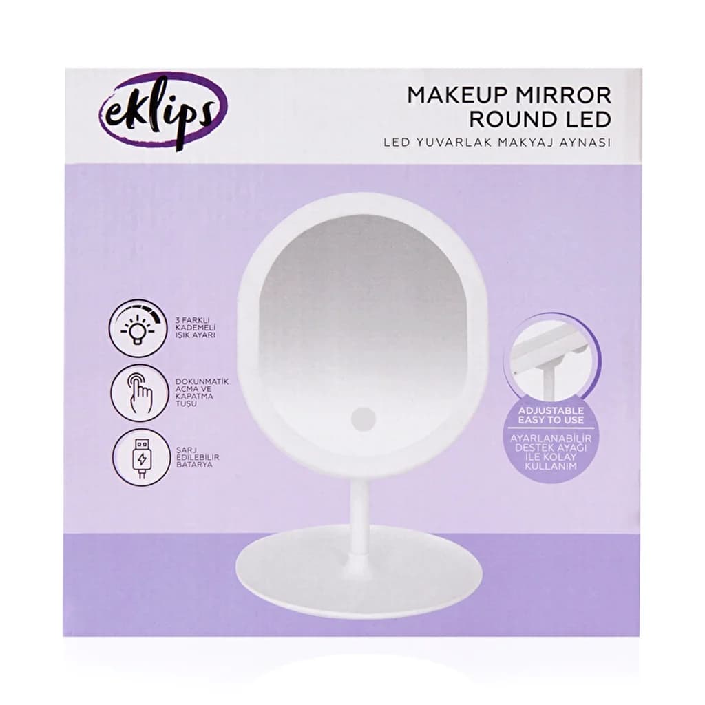 Зеркало для макияжа Eklips круглое с подсветкой LED