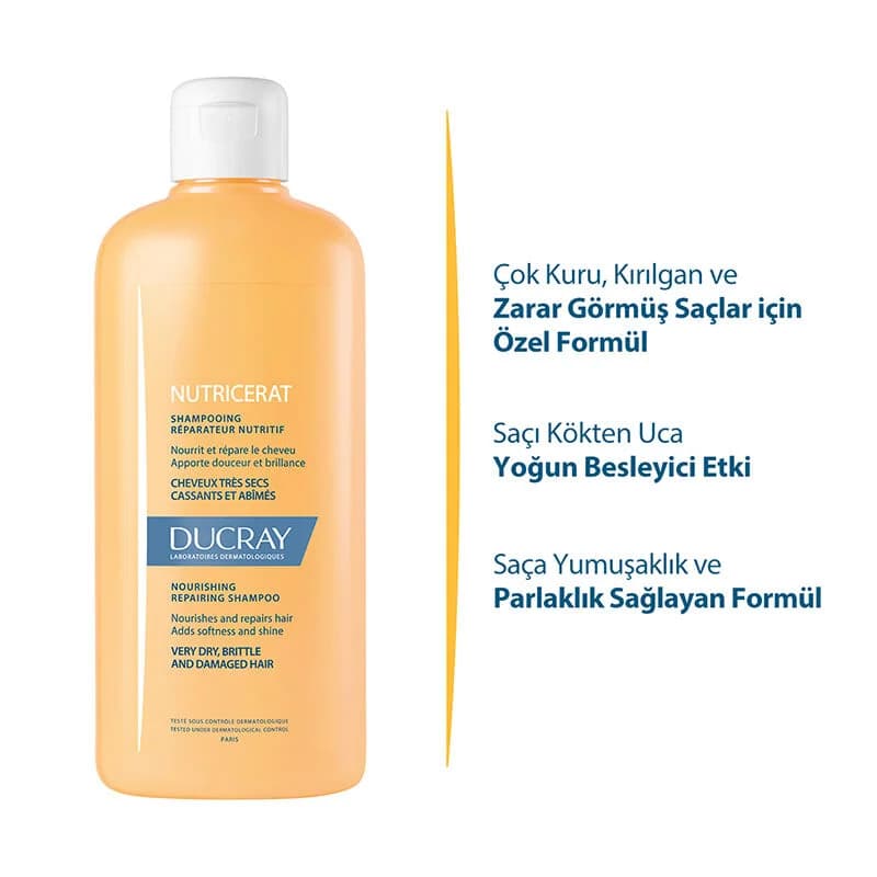Ducray Nutricerat Nährendes Shampoo für trockenes, geschädigtes Haar 200ml