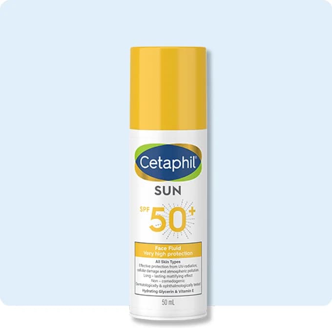 Цетафил Жидкий Солнцезащитный Крем для Лица SPF 50 - Светлый Средний - 50 мл