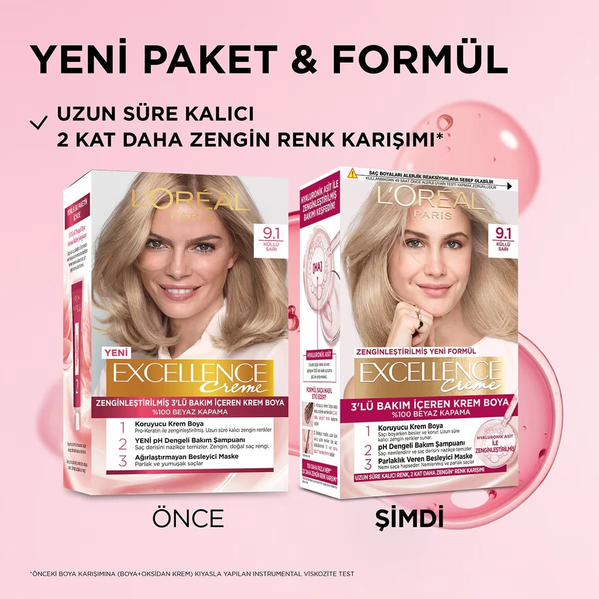 L'Oreal Paris صبغة شعر لوريال باريس إكسلنس كريم 9.1 أشقر رمادي