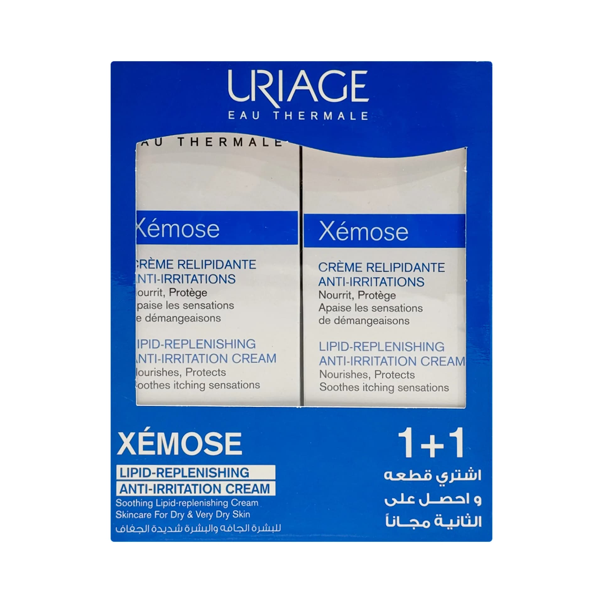 Uriage 200ml Soothing Moisturizing Cream for Irritation and Severe Dryness 1+1 Free