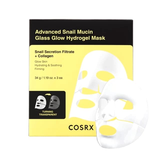 Glowing Hydrogel Glass Mask with Advanced Snail Mucus, One Mask by Kosarx