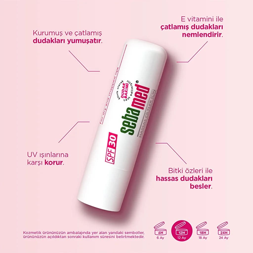 كريم شفاه ثلاثي التأثير SPF 30 بحجم 4.8 غرام من سيباميد Sebamed