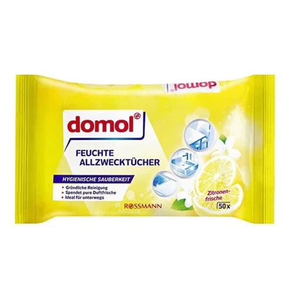 Domol Surface Cleaning Wipes Lemon Scented 50 pcs