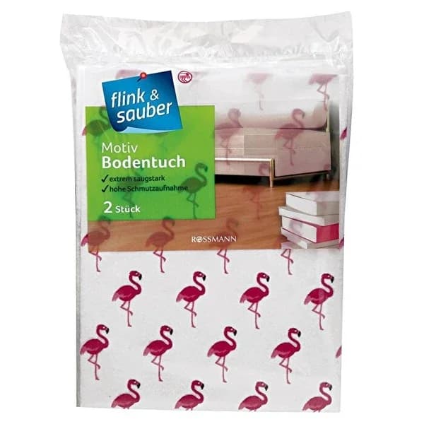 Flink & Sauber Floor Cloth 2-Pack Patterned 50x47 cm