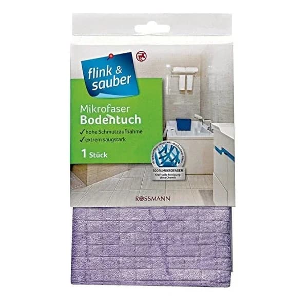 Flink & Sauber Microfiber Floor Cloth Highly Absorbent, 50x60 cm