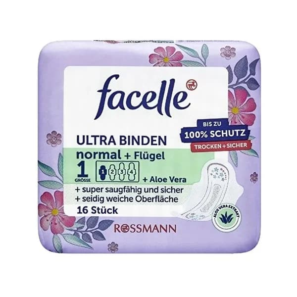 Facelle Pad Ultra Regular Winged Aloe Vera 16 pcs