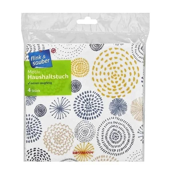 Flink & Sauber Cleaning Cloth Patterned 4-pcs