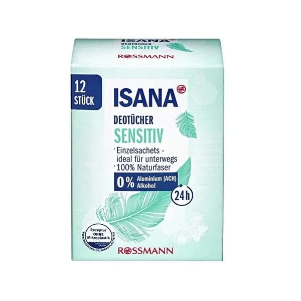Isana Sensitive Deodorant Wet Wipes 12 pcs