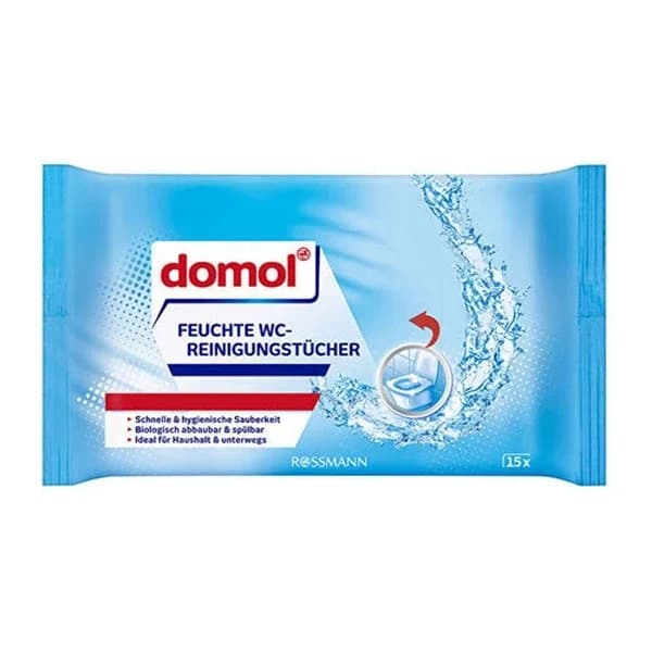 Domol Wet Cleaning Cloth for Toilet Hygiene 15 pcs