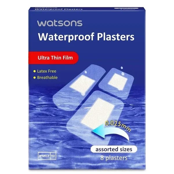 Watsons Waterproof Mixed Size Band-aids 8-pack